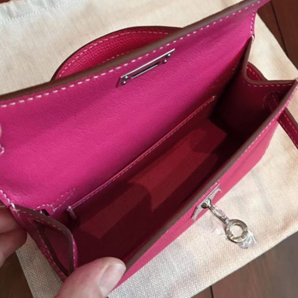Copie Fausse Sac à main Hermès Kelly 20cm Rouge Rose Epsom – Image 7