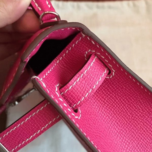 Copie Fausse Sac à main Hermès Kelly 20cm Rouge Rose Epsom – Image 5