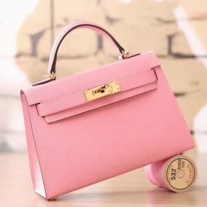 Réplique Sac à main Hermès Kelly 20cm Rose Epsom