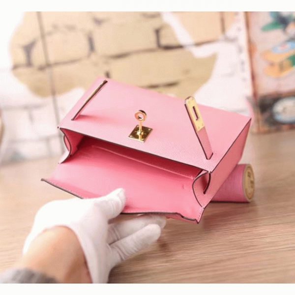 Réplique Sac à main Hermès Kelly 20cm Rose Epsom – Image 5