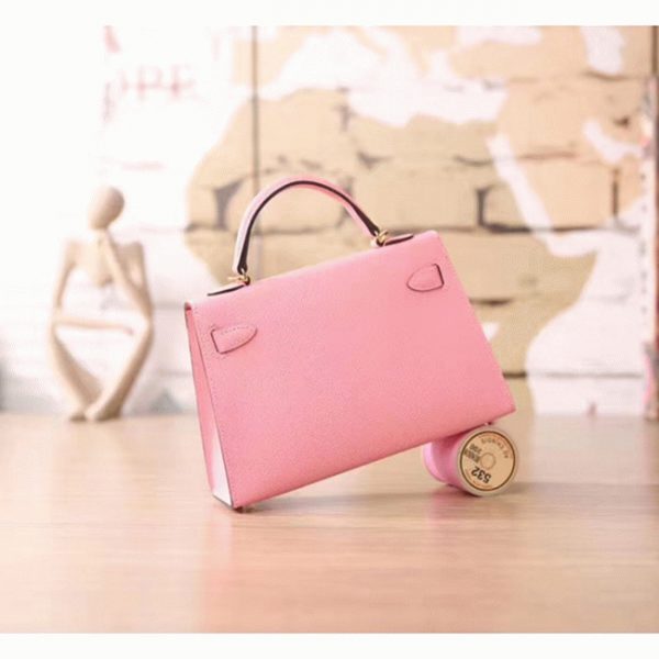 Réplique Sac à main Hermès Kelly 20cm Rose Epsom – Image 4