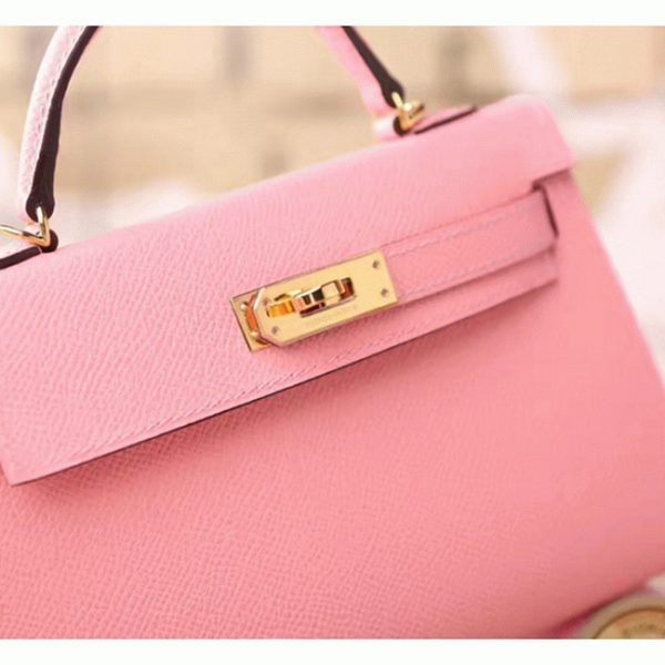 Réplique Sac à main Hermès Kelly 20cm Rose Epsom – Image 3