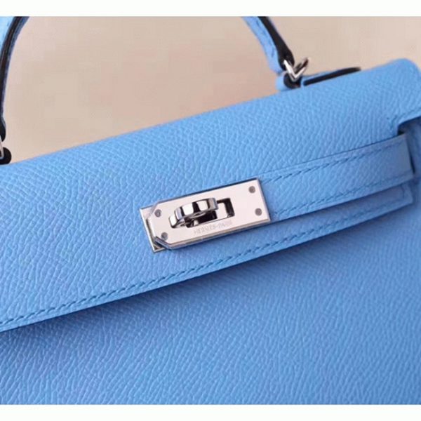 Réplique Sac à main Hermès Kelly 20cm Céleste Epsom – Image 4