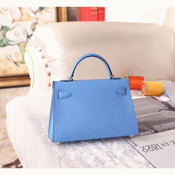Réplique Sac à main Hermès Kelly 20cm Céleste Epsom – Image 2