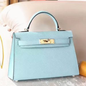 Copie Sac à main Hermès Kelly 20cm Bleu Zephyr Epsom