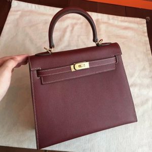 Imitation Sac à main Hermès Kelly 25cm Bordeaux Epsom