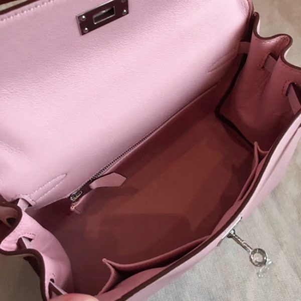 Réplique Sac à main Hermès Kelly 25cm Rose Dragée Swift – Image 7