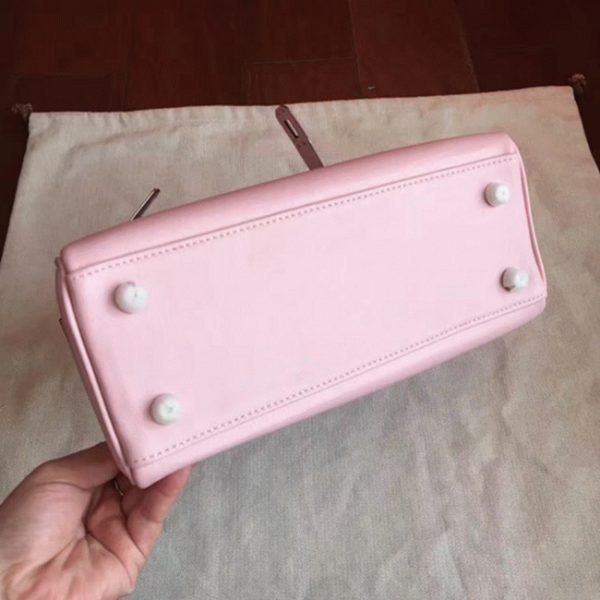 Réplique Sac à main Hermès Kelly 25cm Rose Dragée Swift – Image 6