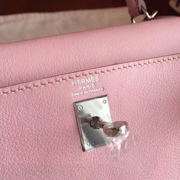 Réplique Sac à main Hermès Kelly 25cm Rose Dragée Swift – Image 3