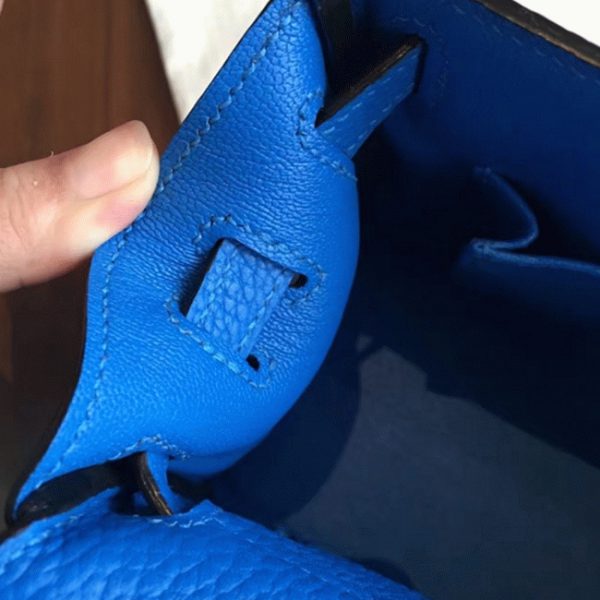 Réplique Sac à main Hermès Kelly 25cm Bleu Clémence – Image 6