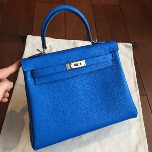 Réplique Sac à main Hermès Kelly 25cm Bleu Clémence
