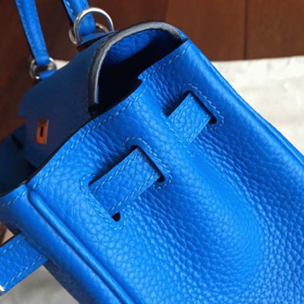 Réplique Sac à main Hermès Kelly 25cm Bleu Clémence – Image 4