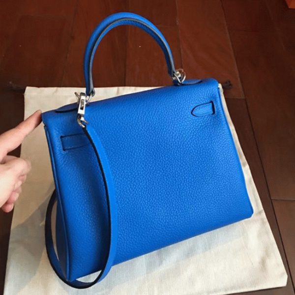 Réplique Sac à main Hermès Kelly 25cm Bleu Clémence – Image 2