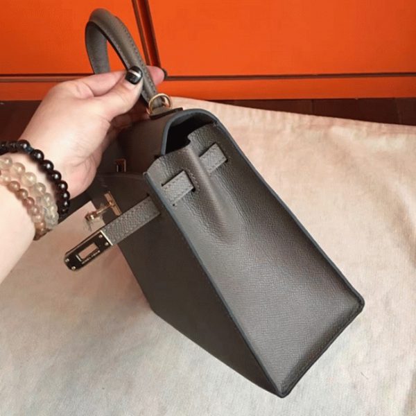 Réplique Sac à main Hermès Kelly Sellier 25cm étoupe Epsom – Image 8