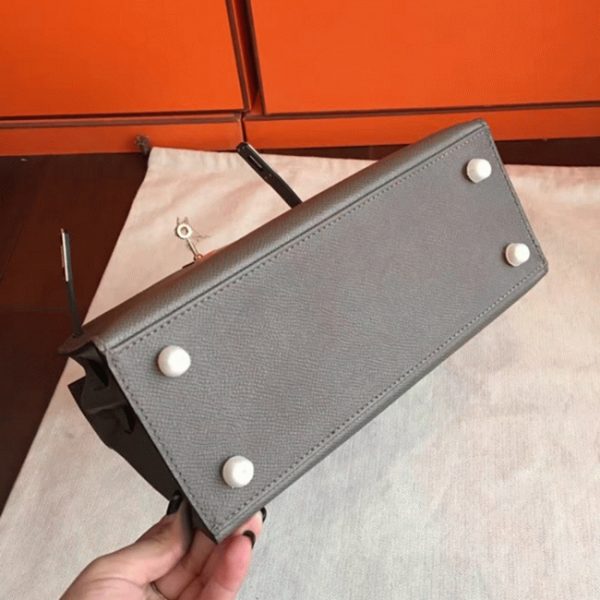 Réplique Sac à main Hermès Kelly Sellier 25cm étoupe Epsom – Image 5