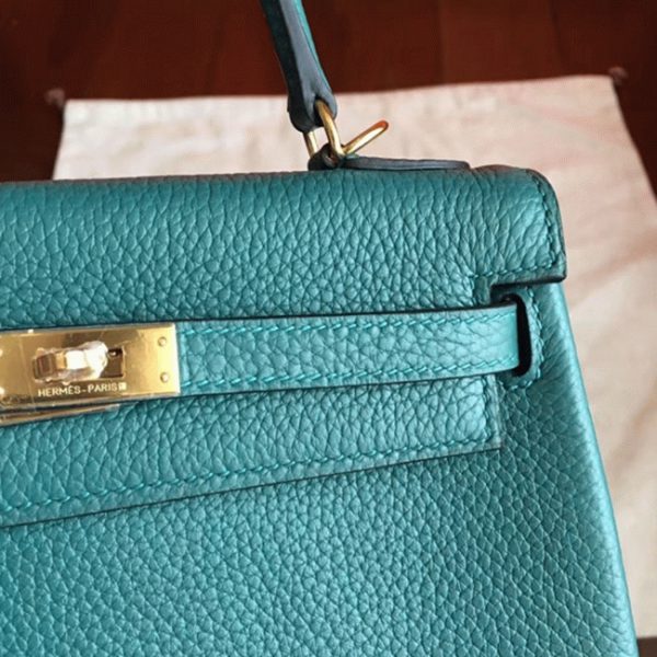 Réplique Sac à main Hermès Kelly Retourne 25cm Malachite Clémence – Image 7