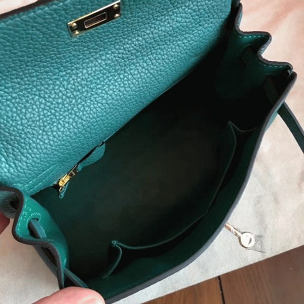 Réplique Sac à main Hermès Kelly Retourne 25cm Malachite Clémence – Image 2