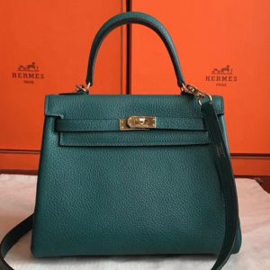 Réplique Sac à main Hermès Kelly Retourne 25cm Malachite Clémence