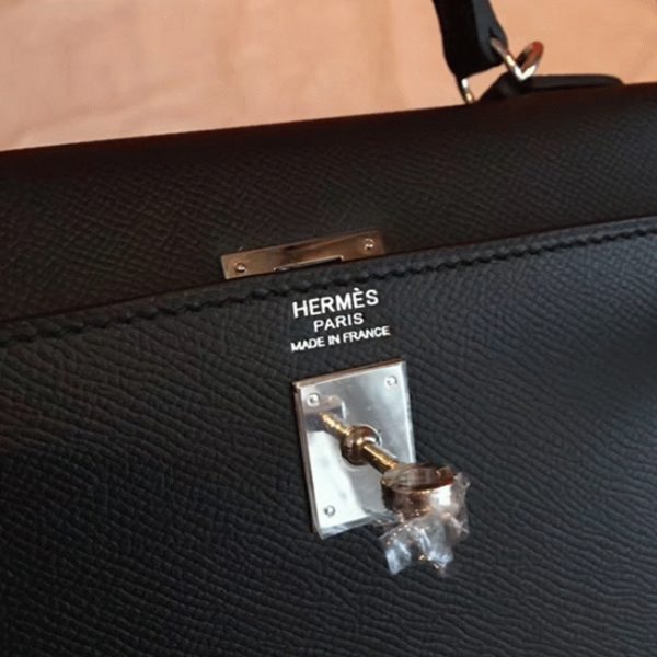 Fausse Sac à main Hermès Kelly Sellier 25cm Noir Epsom – Image 7
