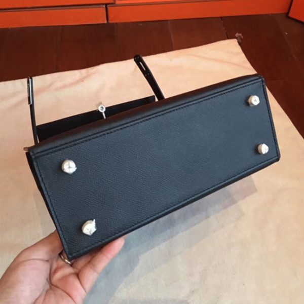 Fausse Sac à main Hermès Kelly Sellier 25cm Noir Epsom – Image 6
