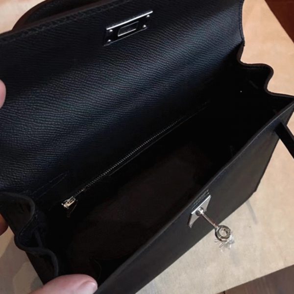 Fausse Sac à main Hermès Kelly Sellier 25cm Noir Epsom – Image 5