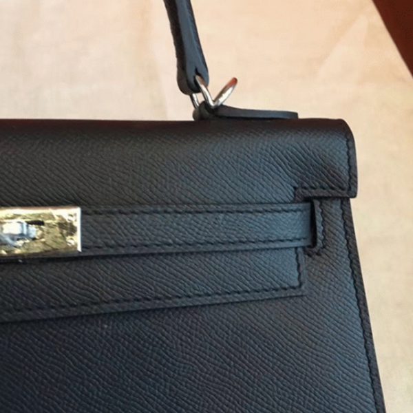 Fausse Sac à main Hermès Kelly Sellier 25cm Noir Epsom – Image 4