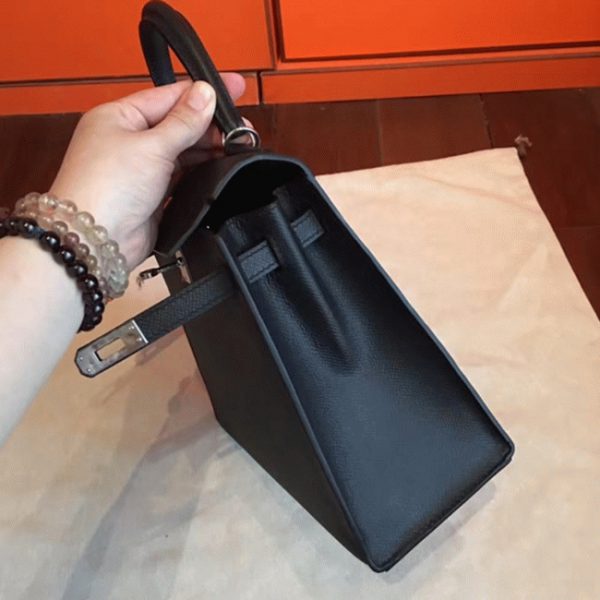 Fausse Sac à main Hermès Kelly Sellier 25cm Noir Epsom – Image 3