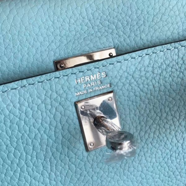 Réplique Sac à main Hermès Kelly Retourne 25cm Bleu Atoll Clémence – Image 8
