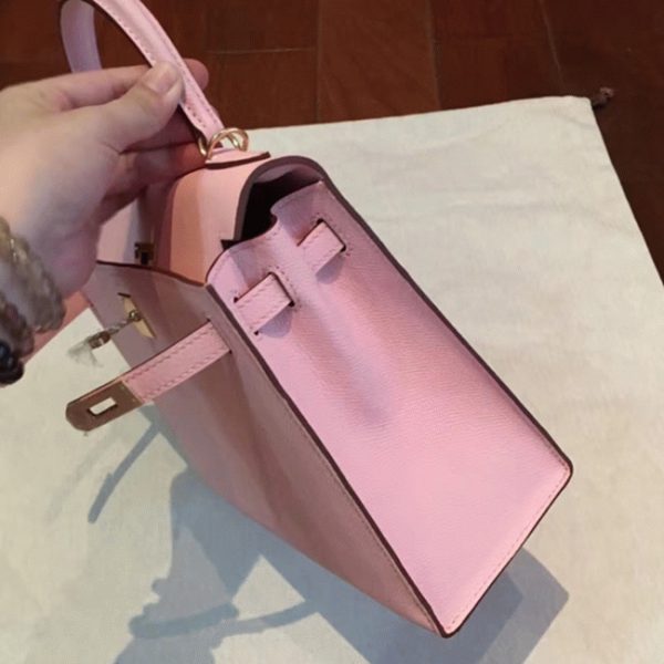 Réplique Sac à main Hermès Kelly 25cm Rose Epsom – Image 7