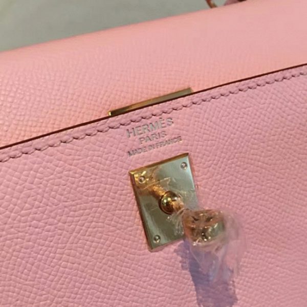 Réplique Sac à main Hermès Kelly 25cm Rose Epsom – Image 6