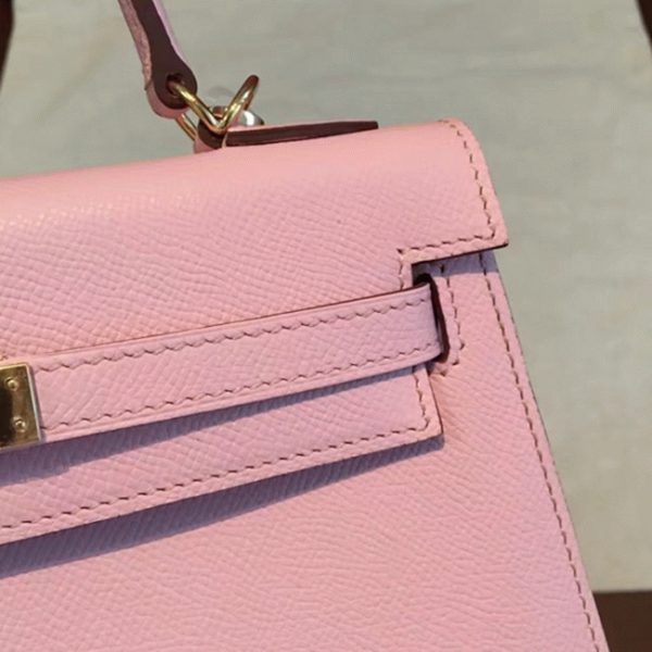 Réplique Sac à main Hermès Kelly 25cm Rose Epsom – Image 4