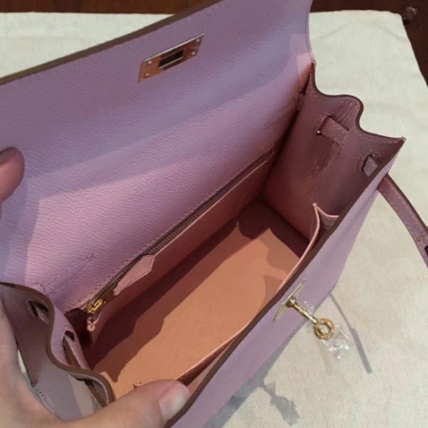 Réplique Sac à main Hermès Kelly 25cm Rose Epsom – Image 3