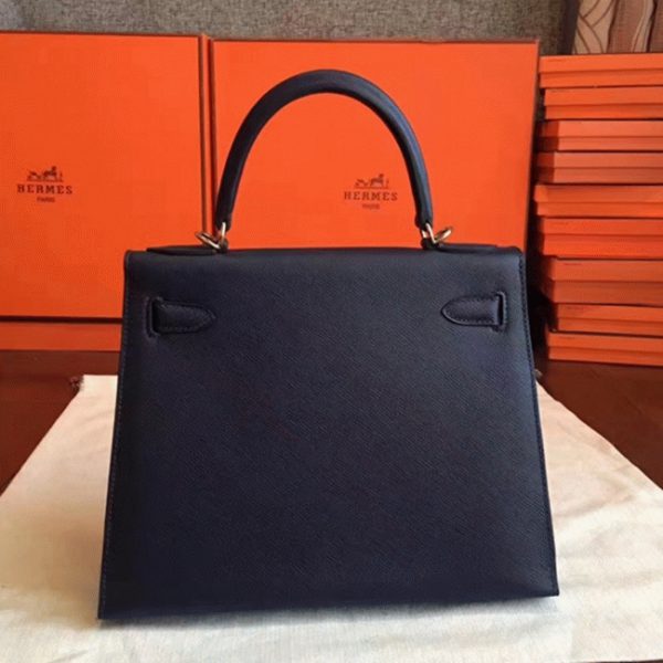 Réplique Sac à main Hermès Kelly Sellier 28cm Saphir Epsom – Image 7