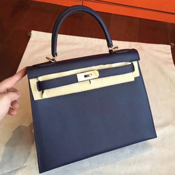 Réplique Sac à main Hermès Kelly Sellier 28cm Saphir Epsom