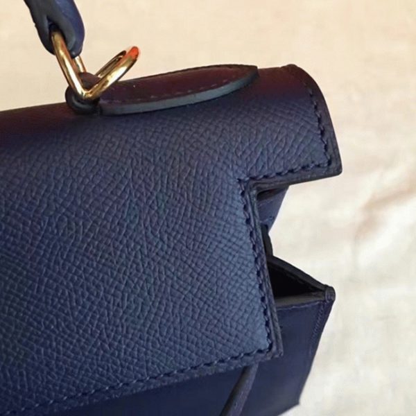 Réplique Sac à main Hermès Kelly Sellier 28cm Saphir Epsom – Image 5