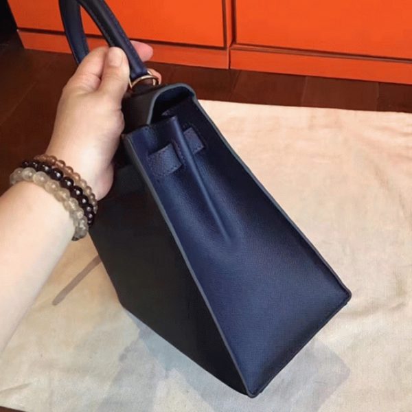 Réplique Sac à main Hermès Kelly Sellier 28cm Saphir Epsom – Image 4