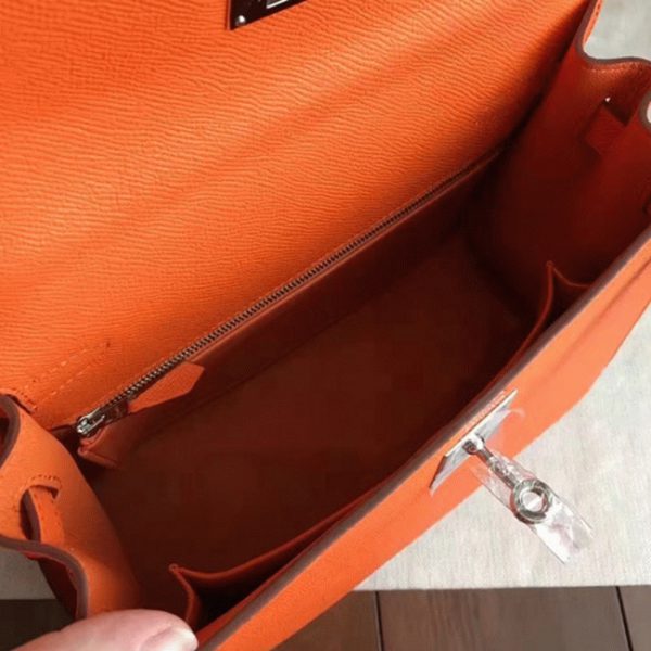 Réplique Sac à main Hermès Kelly Sellier 28cm Orange Epsom – Image 6