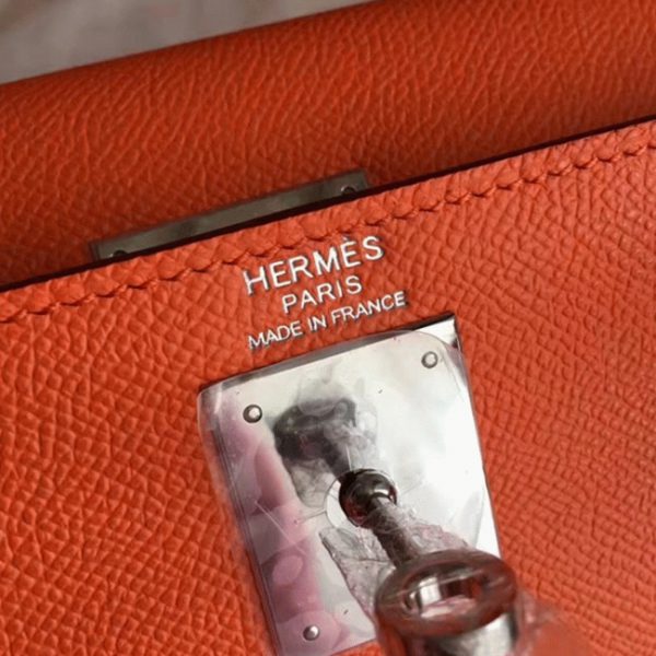 Réplique Sac à main Hermès Kelly Sellier 28cm Orange Epsom – Image 5