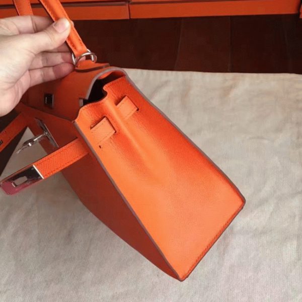 Réplique Sac à main Hermès Kelly Sellier 28cm Orange Epsom – Image 2
