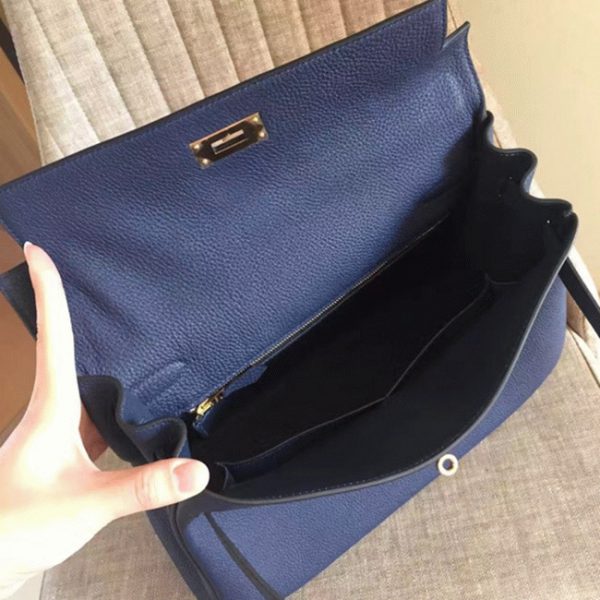 Fausse Sac à main Hermès Kelly Retourne 28cm Saphir Clémence – Image 6