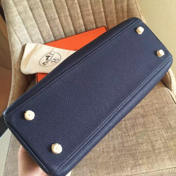 Fausse Sac à main Hermès Kelly Retourne 28cm Saphir Clémence – Image 5