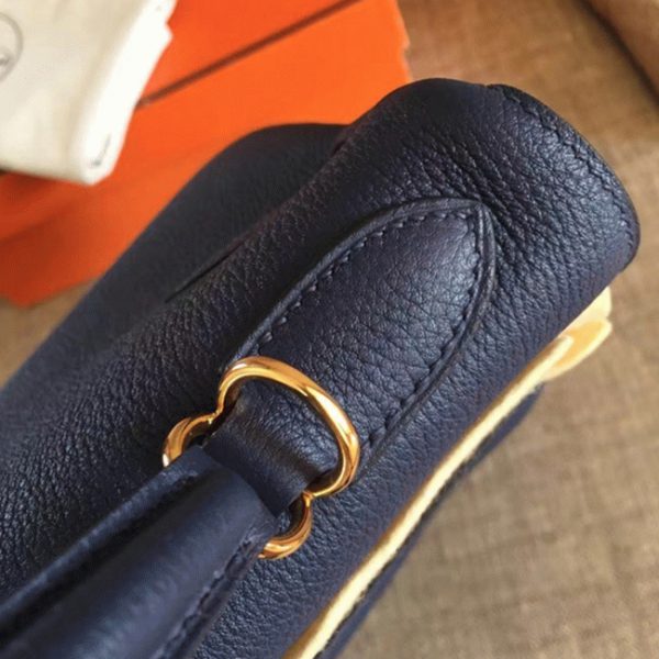 Fausse Sac à main Hermès Kelly Retourne 28cm Saphir Clémence – Image 4