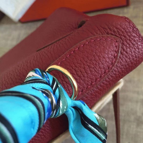 Contrefaçon Sac à main Hermès Kelly Retourne 28cm Rubis Clémence – Image 2