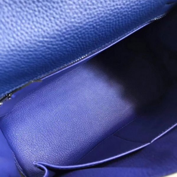 Réplique Sac à main Hermès Kelly 28cm Bleu avec Poignée Zigzag – Image 6