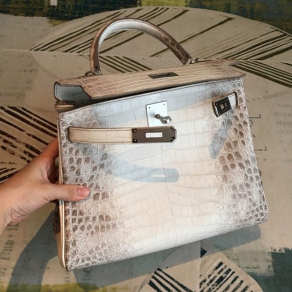 Réplique Sac à main Hermès Kelly 28cm Niloticus Crocodile Himalaya – Image 7