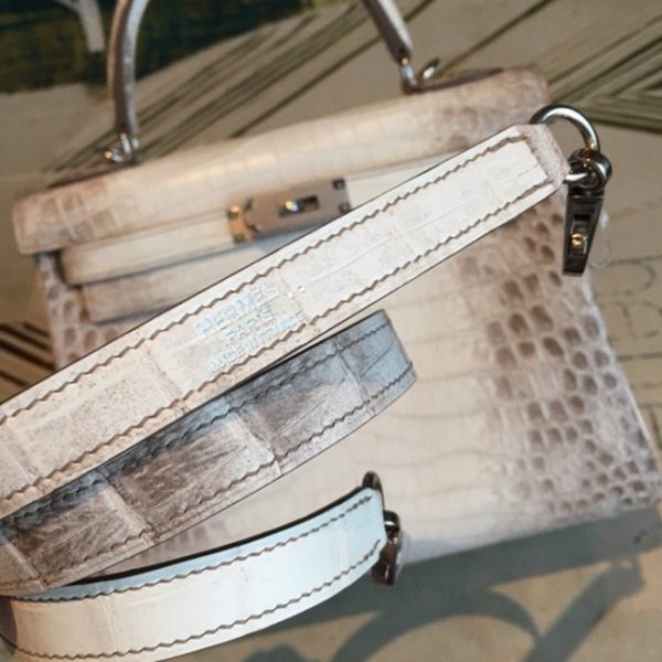 Réplique Sac à main Hermès Kelly 28cm Niloticus Crocodile Himalaya – Image 3
