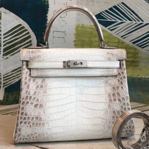 Réplique Sac à main Hermès Kelly 28cm Niloticus Crocodile Himalaya
