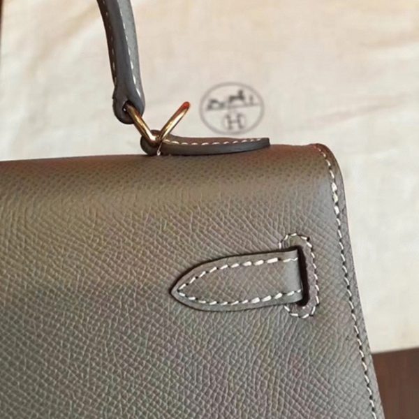 Contrefaçon Sac à main Hermès Kelly Sellier 28cm étoupe Epsom – Image 8