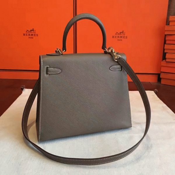 Contrefaçon Sac à main Hermès Kelly Sellier 28cm étoupe Epsom – Image 7