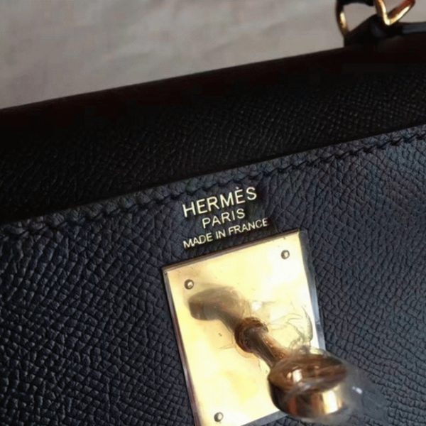 Fausse Sac à main Hermès Kelly Sellier 28cm Noir Epsom – Image 4